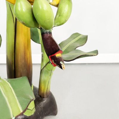 Moderne italienische Mid-Century Holzskulptur einer Bananenpflanze, 1950er