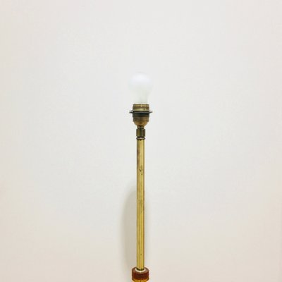 Brass Floor Lamp By Carl Erlund, Torchiere Floor Lamp With Built In Motion Lavalier Microphone
