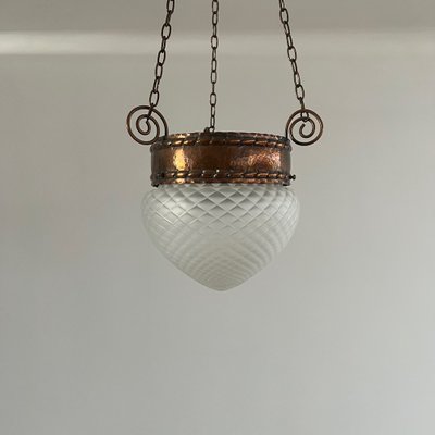 Art Nouveau Swedish Copper and Glass 