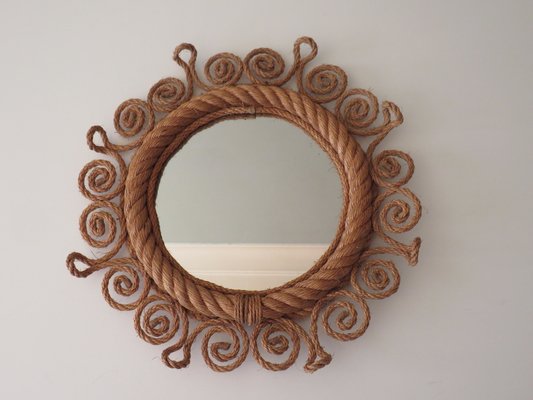 Mirror In Rope France 1960 For At Pamono Mirror In Rope France 1960 For, Mirrors With Rope Frame