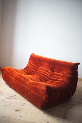 Amber Corduroy Togo Lounge Chair Corner Chair and 2 Seat Sofa by