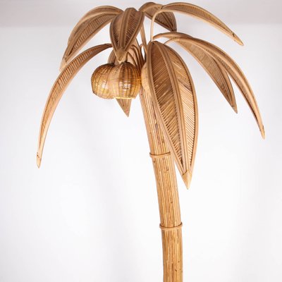 Rattan Coconut Floor Lamp For At, Vintage Rattan Palm Tree Floor Lamp