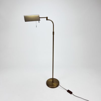 Mid Century Brass And Steel Floor Lamp, Vintage Mid Century Brass Floor Lamp
