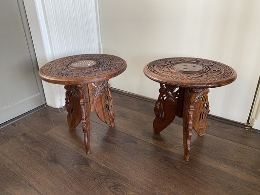 Indian wood side table deals