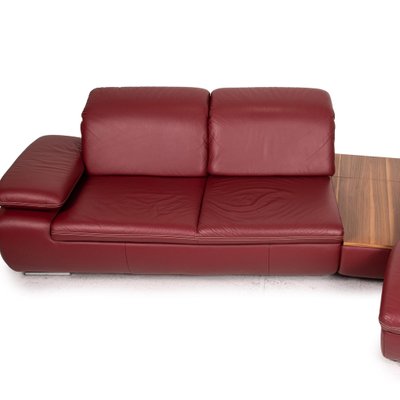 Red Leather Mondo Clair Corner Sofa, Galore Leather Sofas