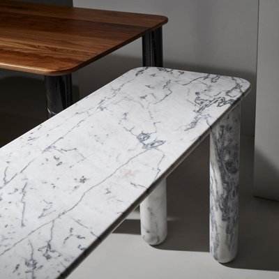 White Marble Sunday Dining Table, Stone Dining Table Singapore