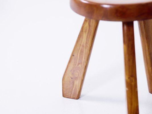 Set of Vintage Pine Stools by Charlotte Perriand for Les Arcs