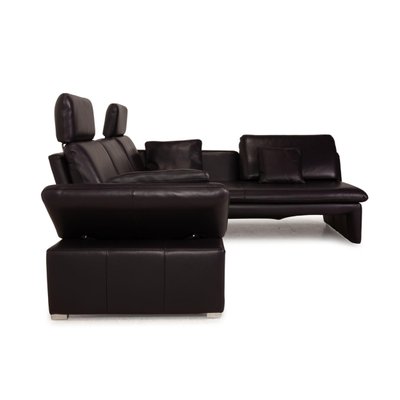 Purple leather corner sofa deals