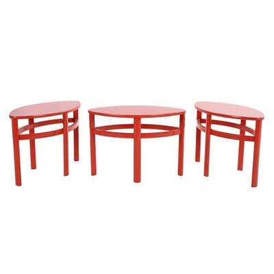 table de coin pour salon solde achat tables en bois laquée rouge jaune