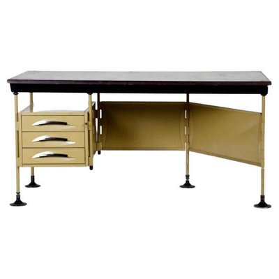 Arco Office Desk with Drawers in Metal by BBPR for Olivetti 1962
