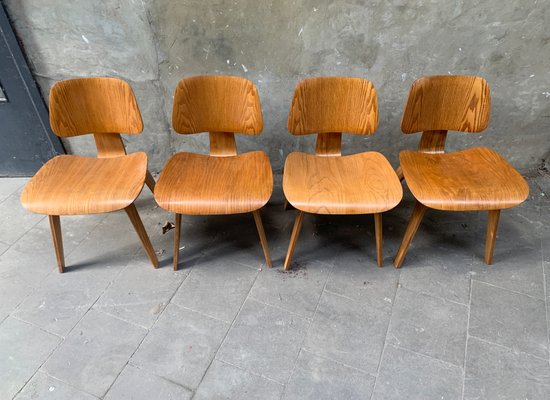 Dcw Dining Chairs In Ash By Charles, Eames Style Dining Chair Set Of 4