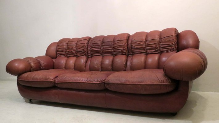 Mid Century Italian Leather Sofa 1970s, What Is Italian Leather Furniture