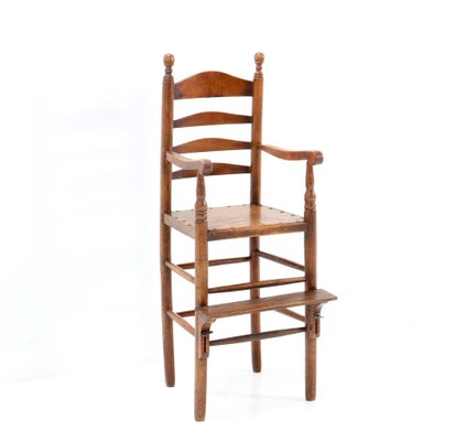 Antique 19th Century Beech Country Ladder Back Children s Chair