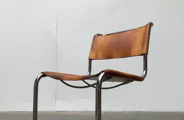 Vintage German S33 Cantilever Leather Chairs by Mart Stam