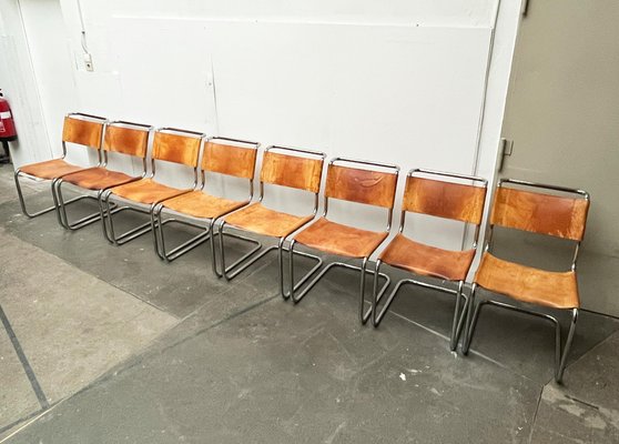 Vintage German S33 Cantilever Leather Chairs by Mart Stam for