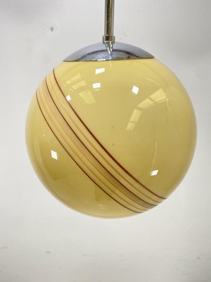 Mid-Century Opaline Glass Globe Pendant 