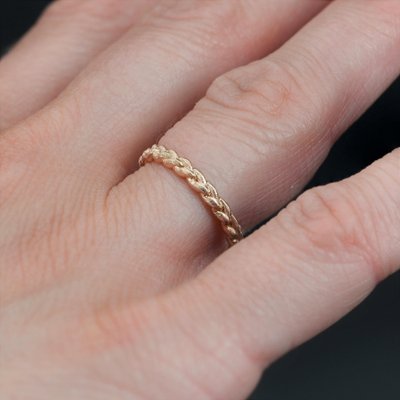 Braided wedding shop band rose gold