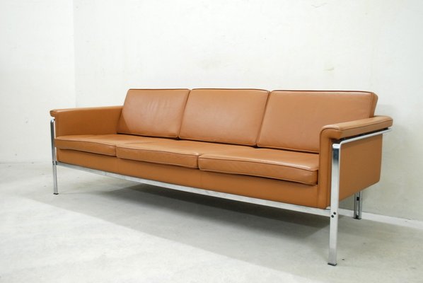 German 6913 Cognac Leather Sofa By Horst Brüning For Kill German 6913 Cognac Leather Sofa By Horst Brüning For Kill International 1960s 1