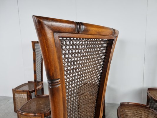Mid Century Italian Faux Bamboo High, Faux Bamboo Dining Chairs Brown