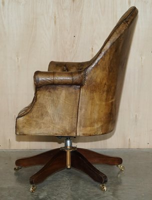 Mahogany Brown Leather Chesterfield, Brown Leather Office Chairs South Africa