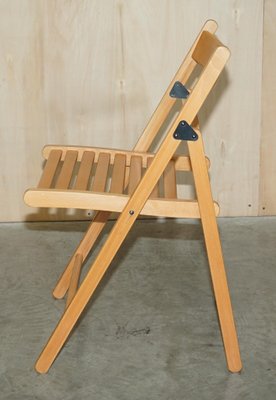 English Oak Folding Steamer Chairs with Patina, 1940s, Set of