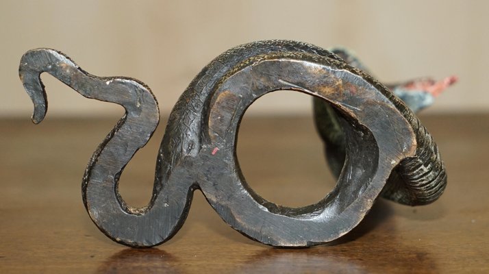 Cold Painted Bronze Cobra Snake Statue or Watch Holder from Franz