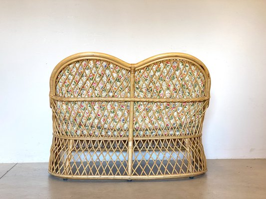 Vintage Wicker and Bamboo Sofa from Gervasoni 1980s for sale at Pamono