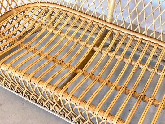Vintage Wicker and Bamboo Sofa from Gervasoni 1980s for sale at Pamono