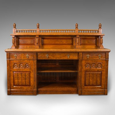 Large Antique Grand Sideboard Scottish Oak Buffet Cabinet Victorian C.1860