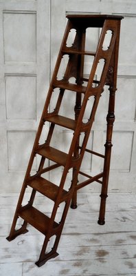 Arts and Crafts Oak Library Ladders