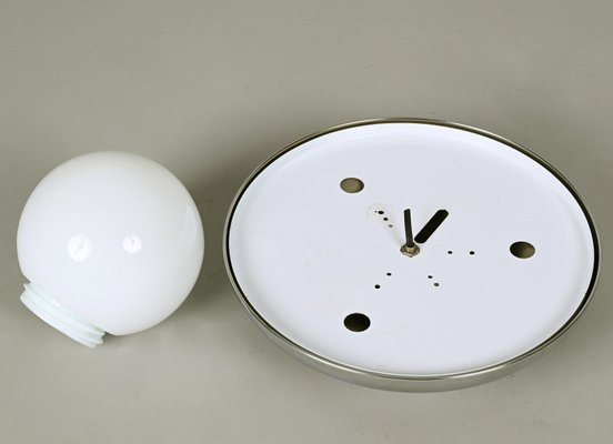 Mid Century Italian Chromed Metal Light Ball Sconce by Achille
