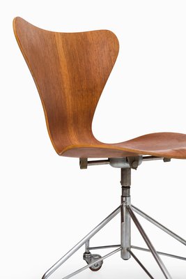 Teak 3117 Office Chair By Arne Jacobsen For Fritz Hansen 1966 Teak 3117 Office Chair By Arne Jacobsen For Fritz Hansen 1966 2