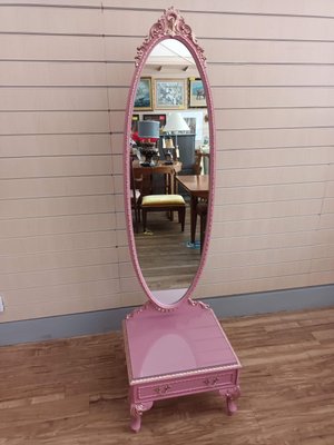 Cheval Mirror From Olympus France, Vintage Free Standing Full Length Mirror