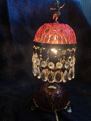 French Crystal Table Lamp 1970s For, French Boudoir Table Lamps