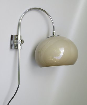 Space Age Chrome Plated Wall Lamp, Chrome Bathroom Sconce With Shader