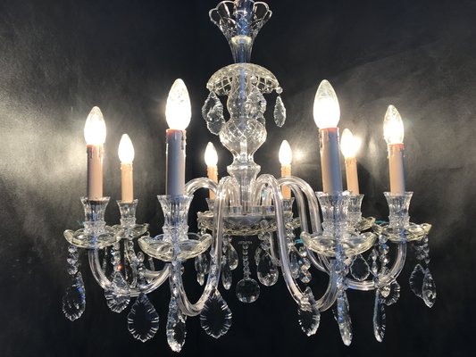 Hand Cut Crystal Chandelier 1950s
