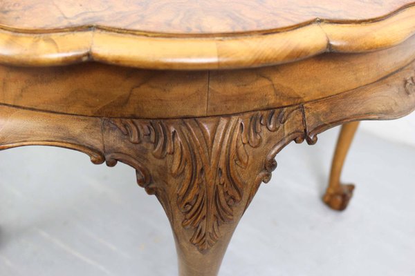 Large Mid Century Baroque Style Coffee Table with Claw Foot Legs