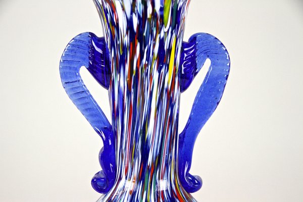 Mid-Century Italian Vase in Murano Glass by Fratelli Toso, 1940s