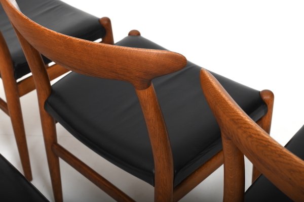 W2 Dining Chairs by Hans J. Wegner for C.M. Madsen, 1950s