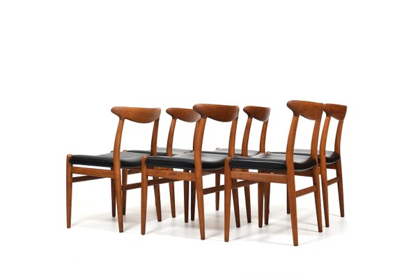 椅子 Hans J. Wegner W2 / C.M. Madsen W2 Dining Chairs by Hans J. Wegner for C.M. Madsen, 1950s