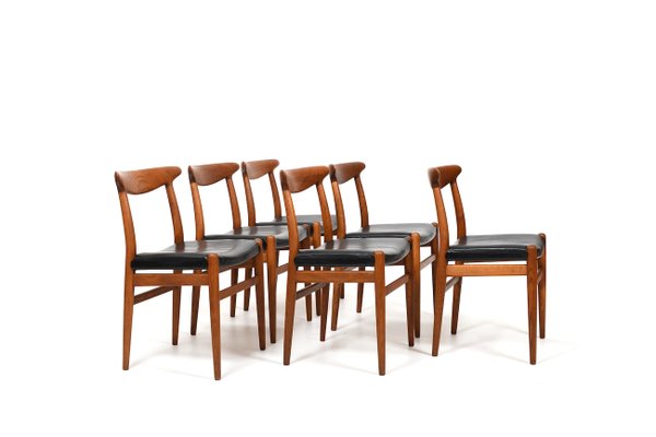 椅子 Hans J. Wegner W2 / C.M. Madsen W2 Dining Chairs by Hans J. Wegner for C.M. Madsen, 1950s, Set of