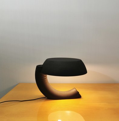 Table Lamp in Craquelé Lacquered Aluminum Attributed to Gino