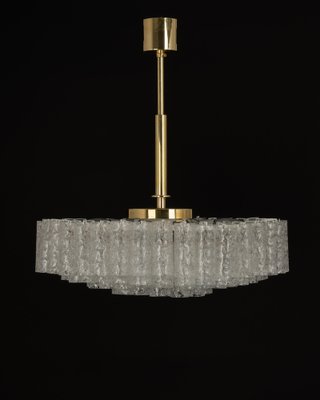 Large Ice Glass Tubes Chandelier from 