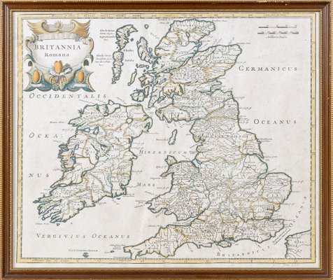 Britannia Romana 1695 Vintage Style Roman England Provincial Map 24x28 