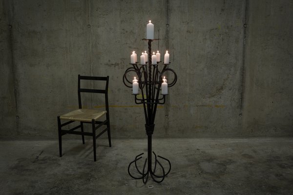 Lot 6 Porte-bougies Métalliques Noirs - Bougeoir Vintage Stable - Pour Table Salon événements