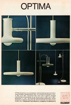 Mid-Century Danish Space Age Optima Pendant Lamp in UFO Style by