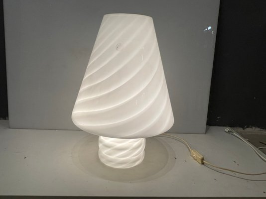 Murano Glass Swirl Table Lamp from Venini for sale at Pamono