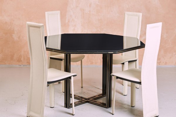 Lacquer And Glass Dining Table By, Small Glass Kitchen Table For 2