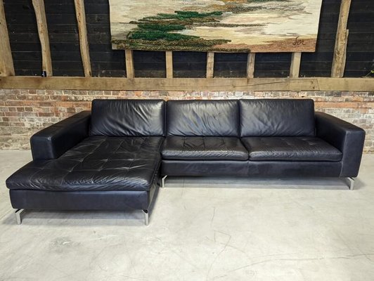 Corner Sofa From Natuzzi For At Pamono, Black Leather Corner Sofa Used