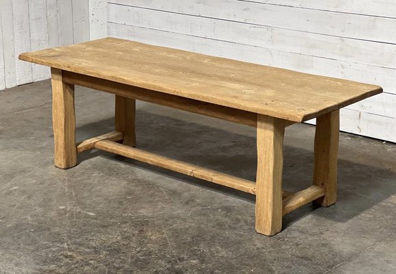 French Square Leg Bleached Oak Farmhouse Dining Table